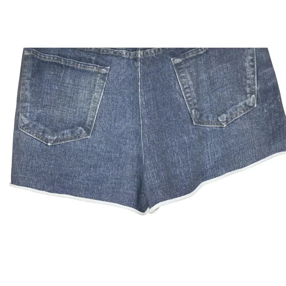 Rag & Bone Blue Faux Distressed Denim Cotton Casual Stretchy Soft Summer Shorts